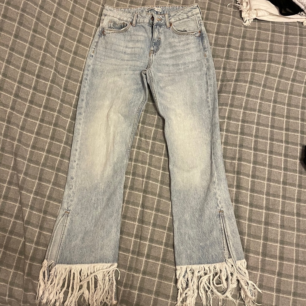 Zara fringe jeans
